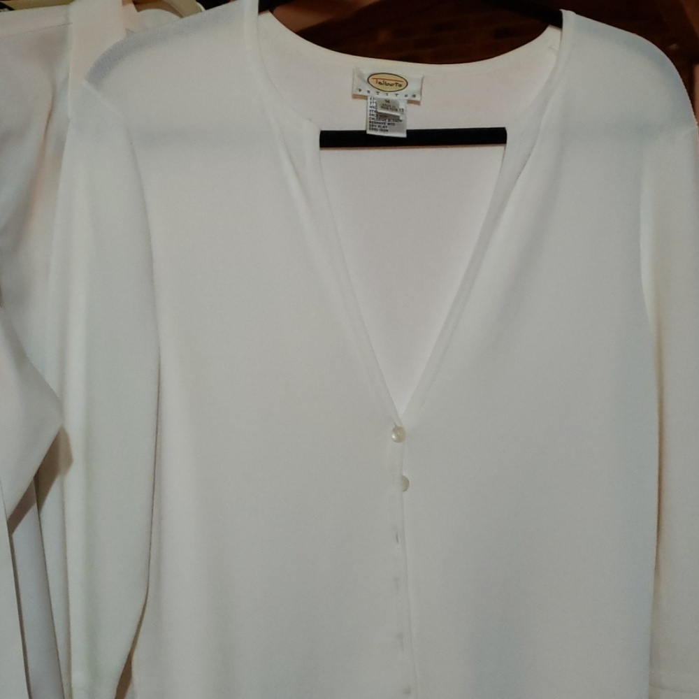 Talbots petite white cardigan
